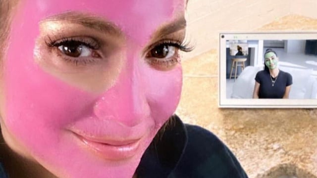 Jennifer Lopez Kim Kardashian Facebook mask