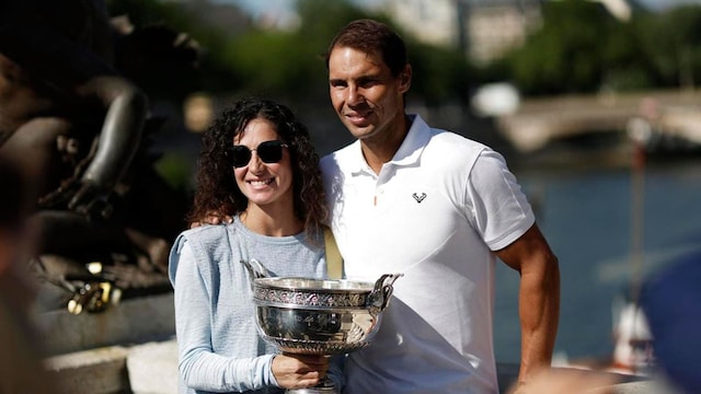 Spain's Rafael Nadal with his wife Maria Francisca Perello