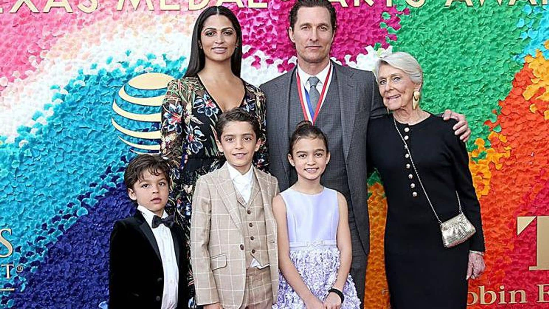 Matthew Mcconaughey's three children show off their style during rare appearance