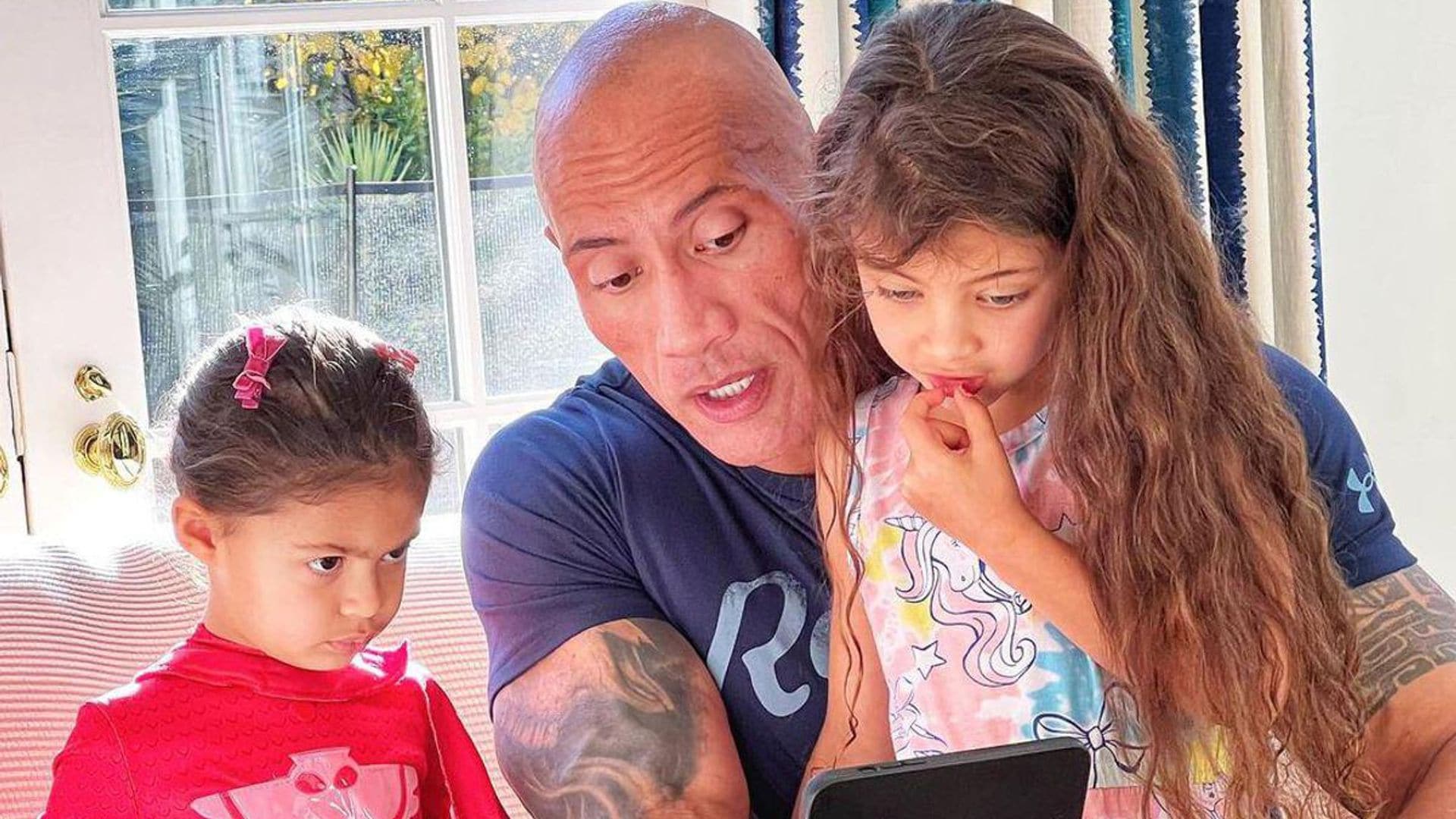 Dwayne Johnson’s daughters play the perfect prank on their dad