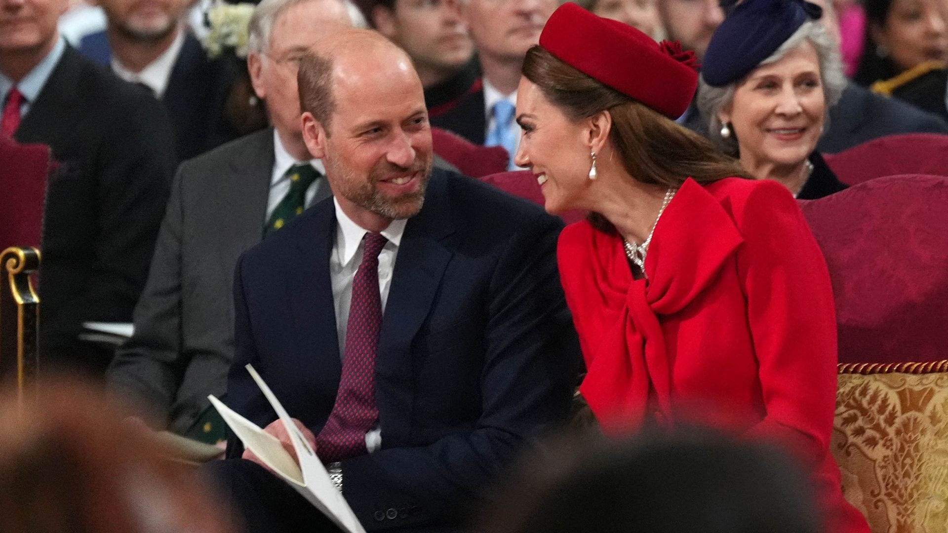 Britain's Catherine, Princess of Wales and Britain's Prince William, Prince of Wales attend the annual Commonwealth Day service ceremony at Westminster Abbey in London, on March 10, 2025 . (Photo by Aaron Chown / POOL / AFP) (Photo by AARON CHOWN/POOL/AFP via Getty Images)          