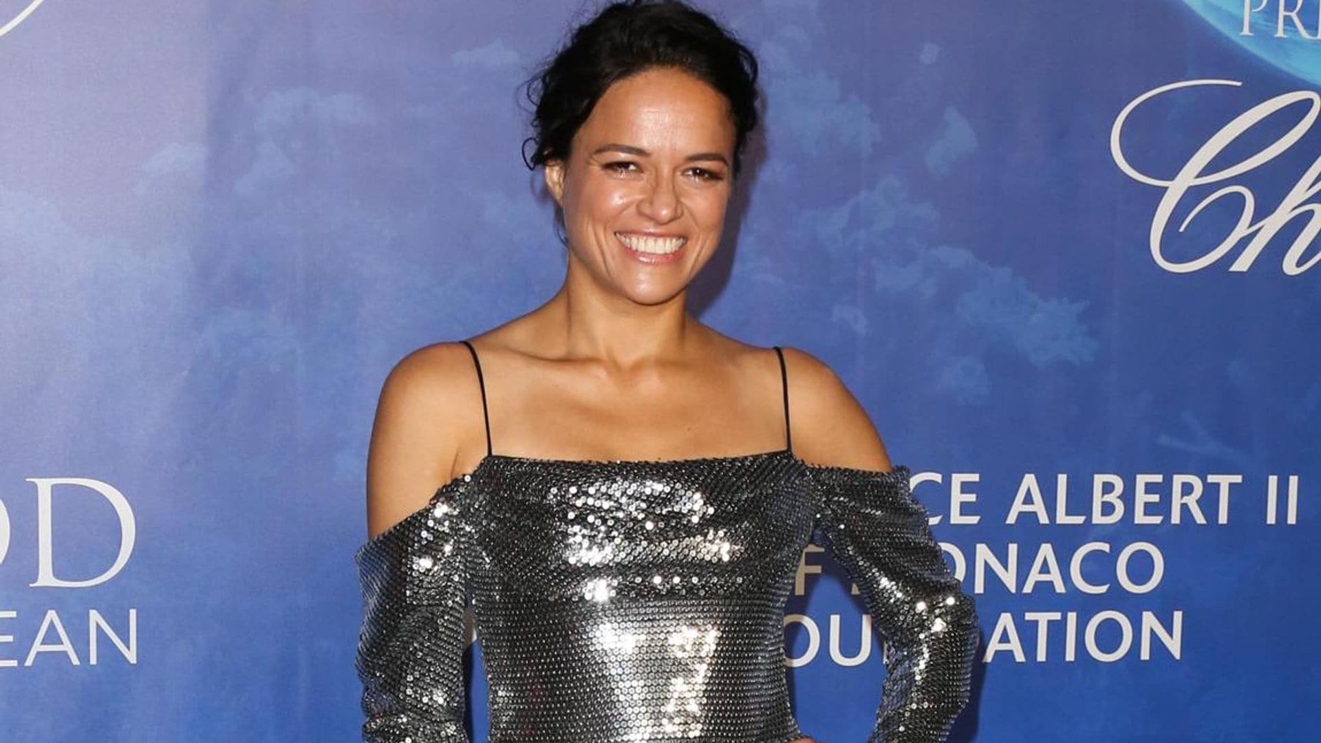 Michelle Rodriguez has glittering red carpet outing with Prince Albert of Monaco