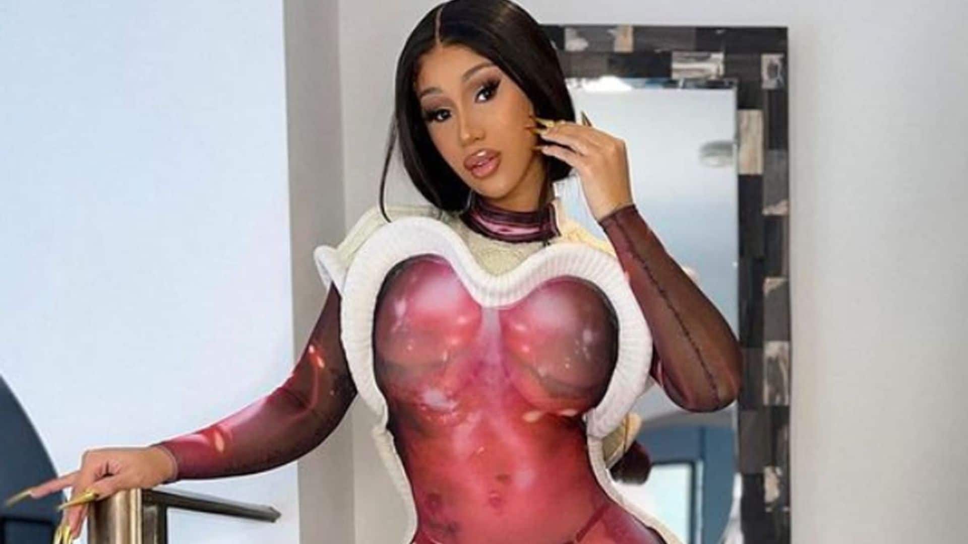 Cardi B bares it all in confusing sheer dress and we have questions