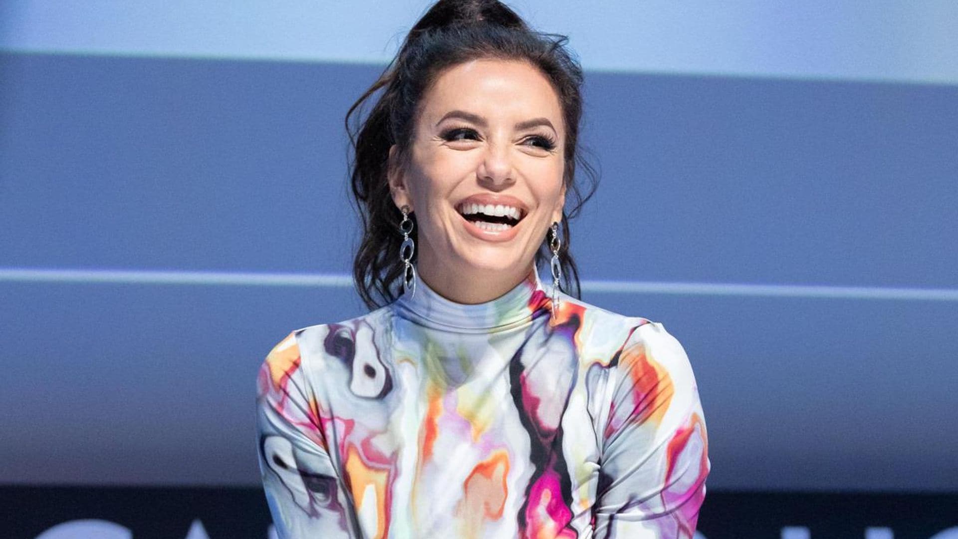 Eva Longoria welcomed summer in the cutest watercolor dress with side cutouts: See Pics