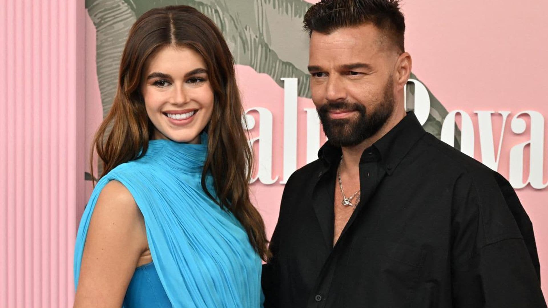 Kaia Gerber and Ricky Martin posed with their families at the premiere of Palm Royale