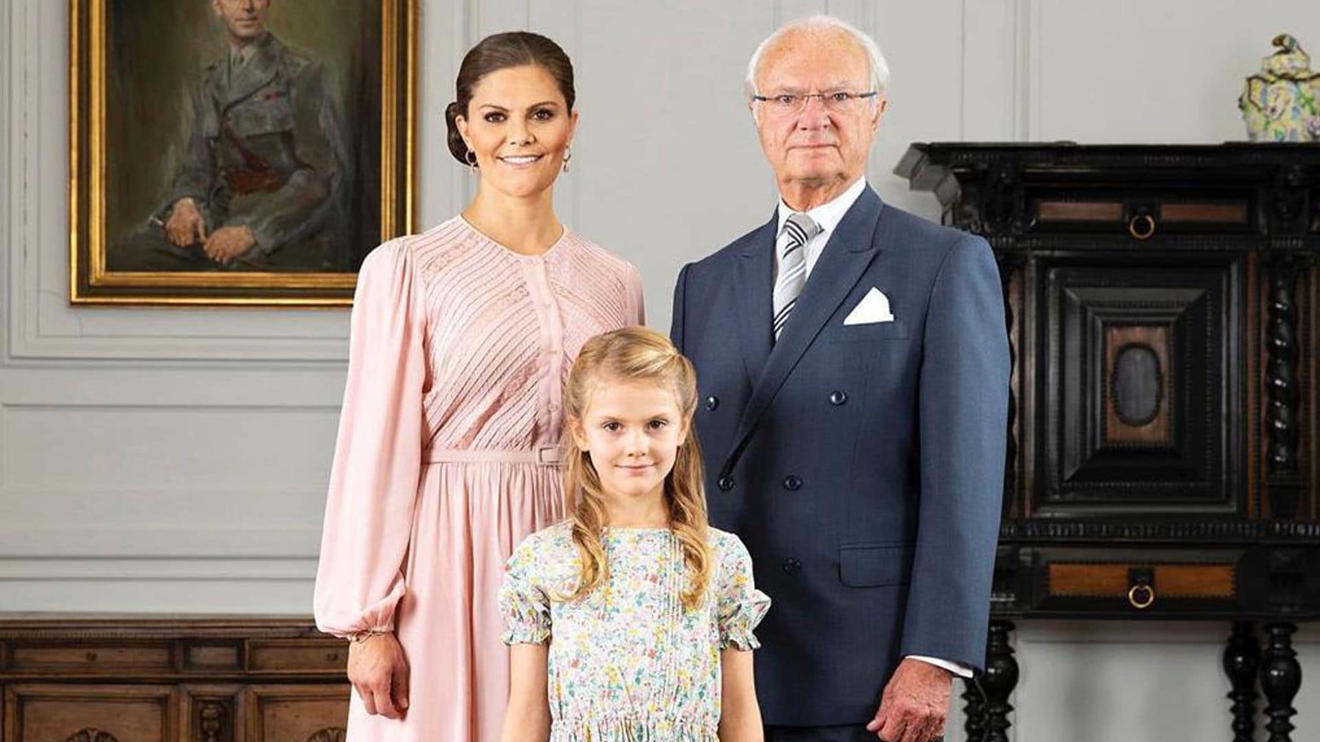 Princess Victoria with dad and daughter Estelle of Sweden