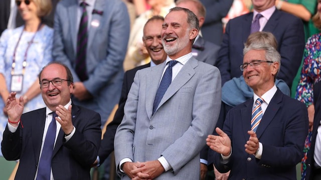 Wimbledon champion makes King Felipe of Spain laugh