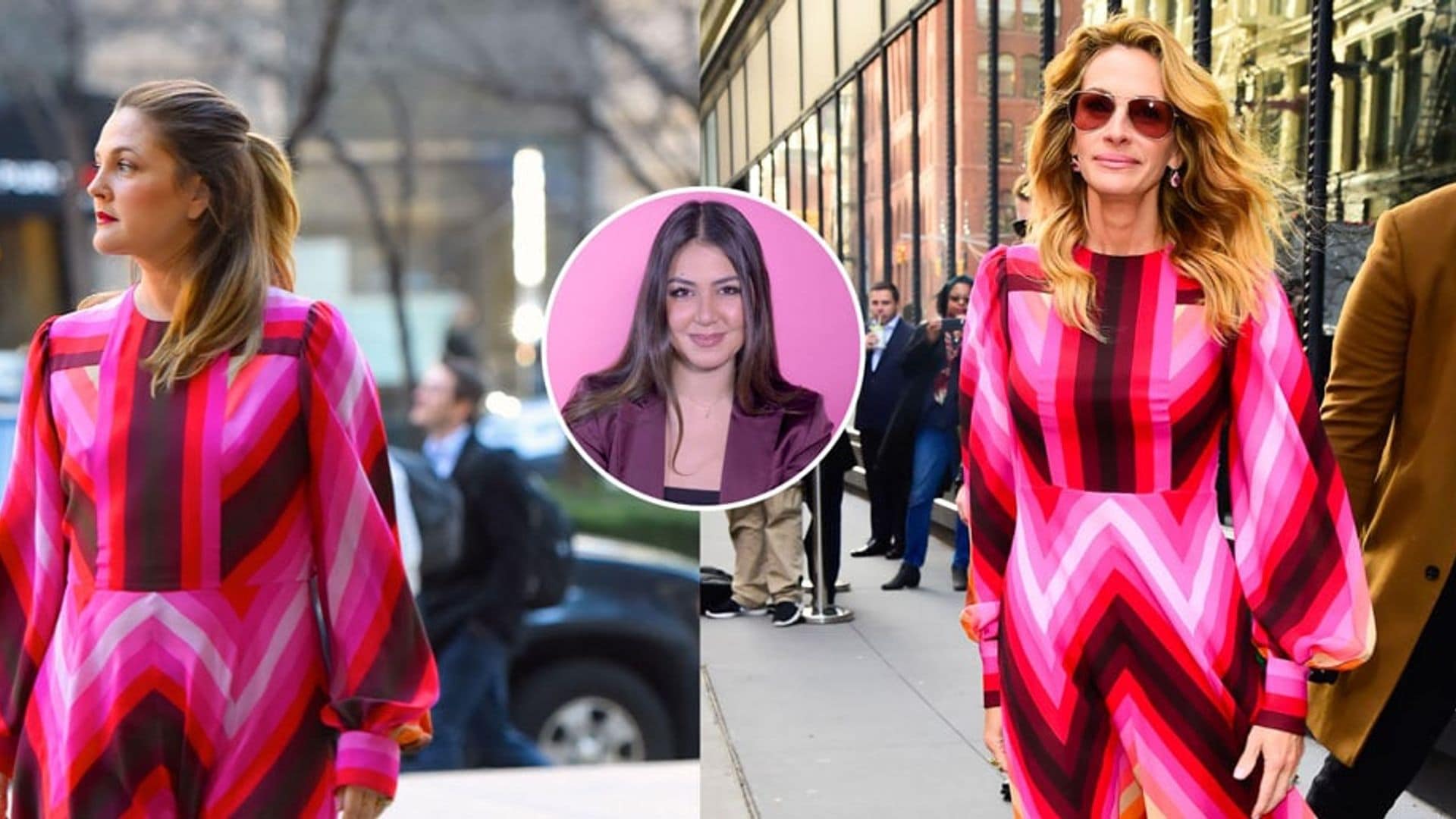 Battle of the rainbow: Julia Roberts and Drew Barrymore match in Valentino, but who wears it better?