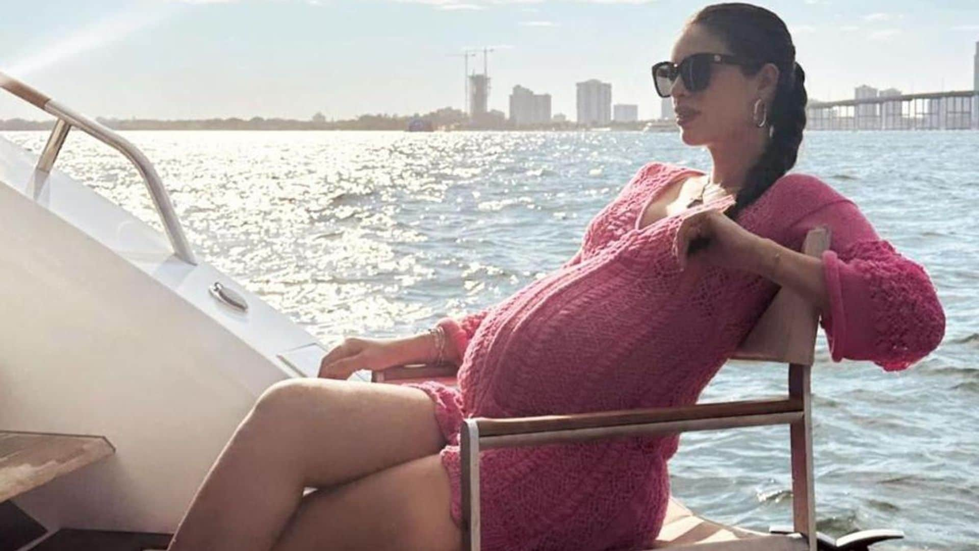 Nadia Ferreira hangs out with friends, ahead of the birth of her baby with Marc Anthony