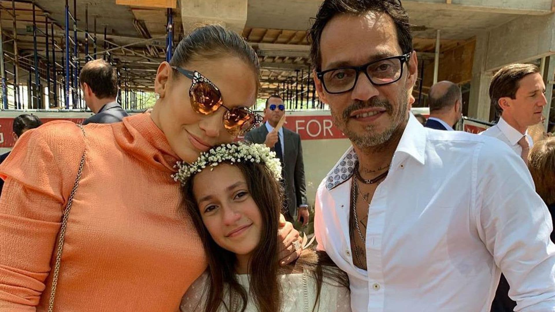 Marc Anthony and Jennifer Lopez with daughter Emme