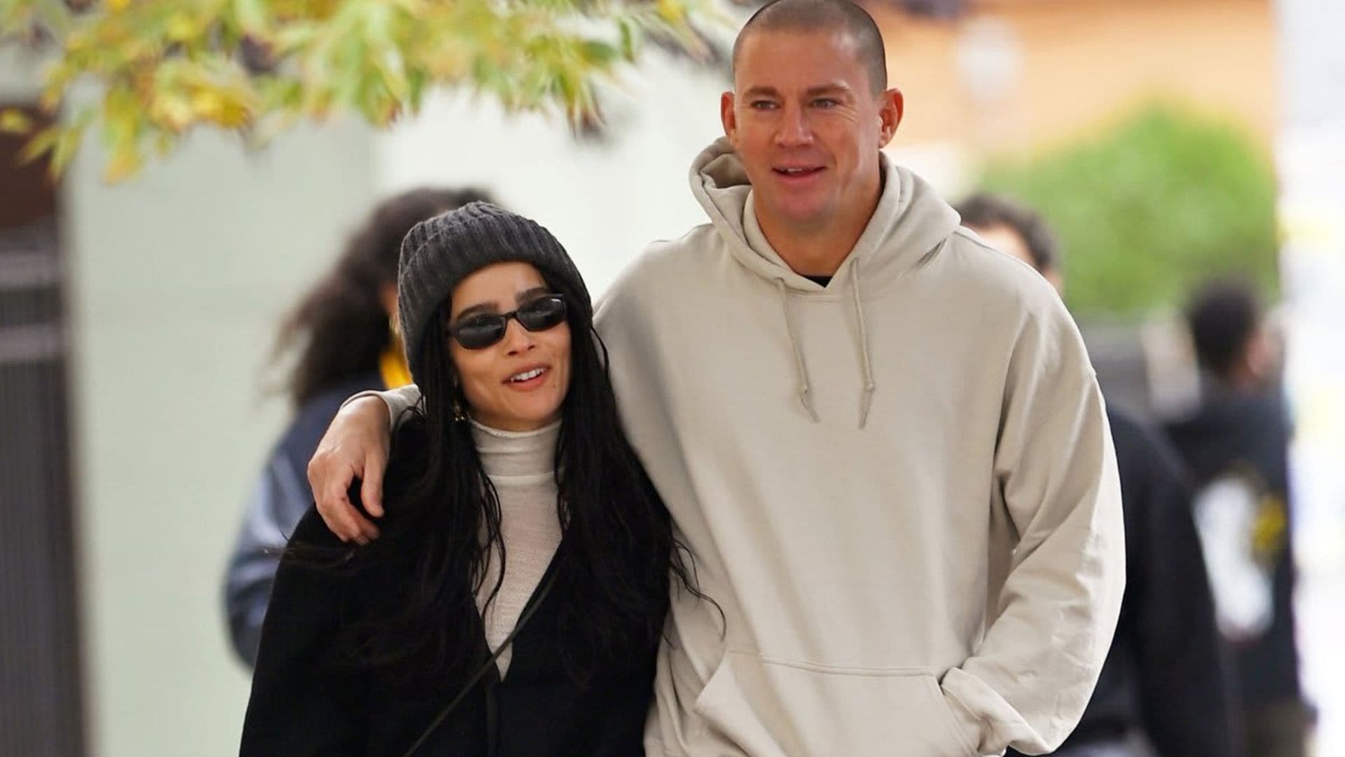 Zoë Kravitz and Channing Tatum cozy up with some PDA during NYC lunch date