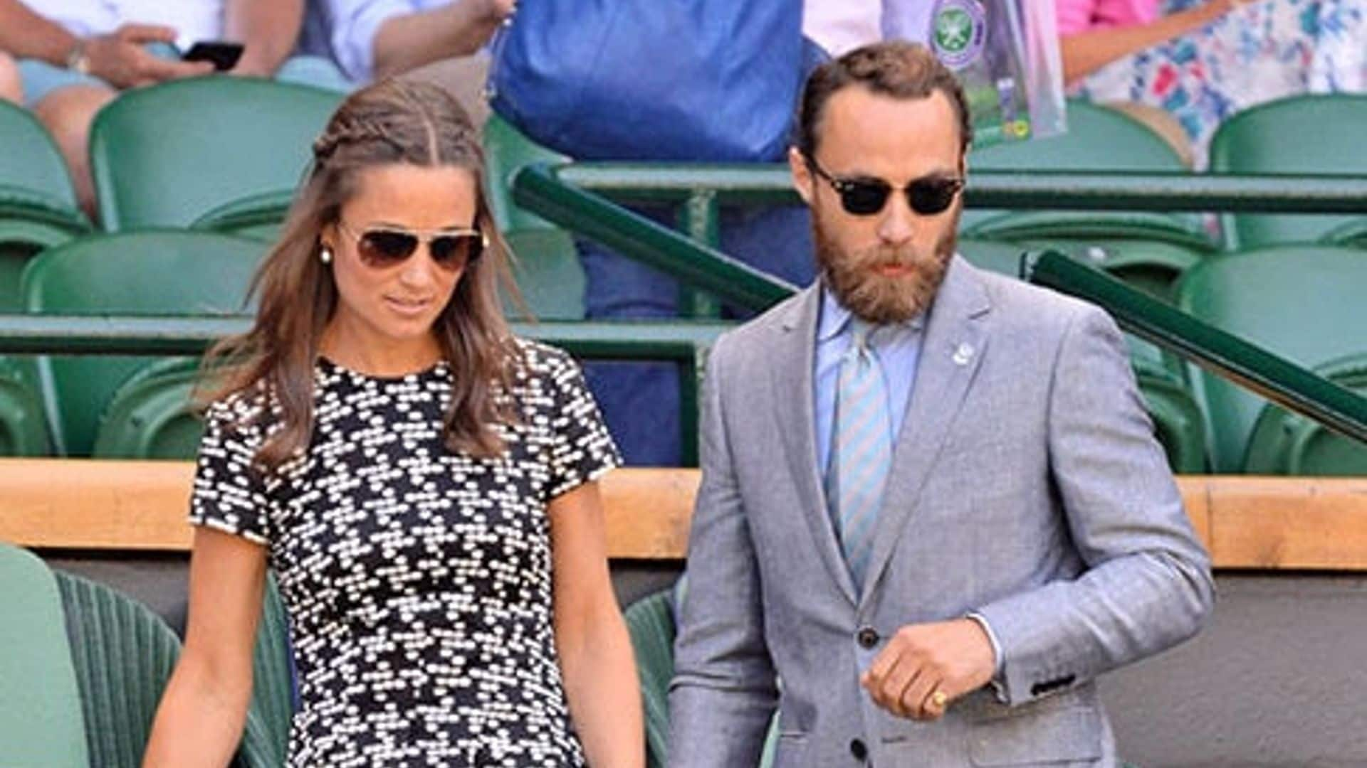 Pippa Middleton wows at Wimbledon in geometric print Carolina Herrera