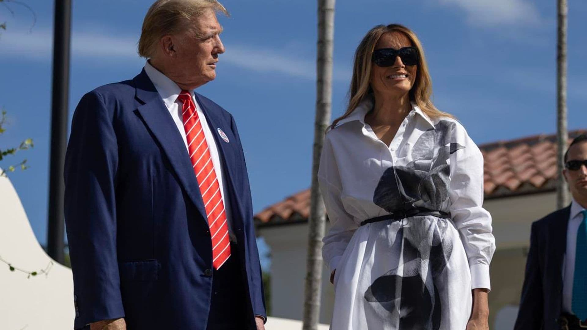 Former President Trump Votes In Florida's Primary Election In Palm Beach