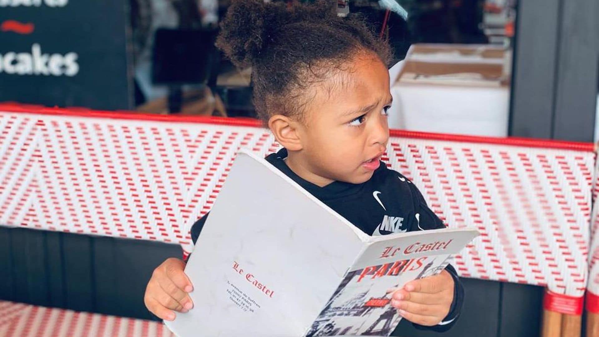 Serena Williams’ daughter Olympia practices French in Paris