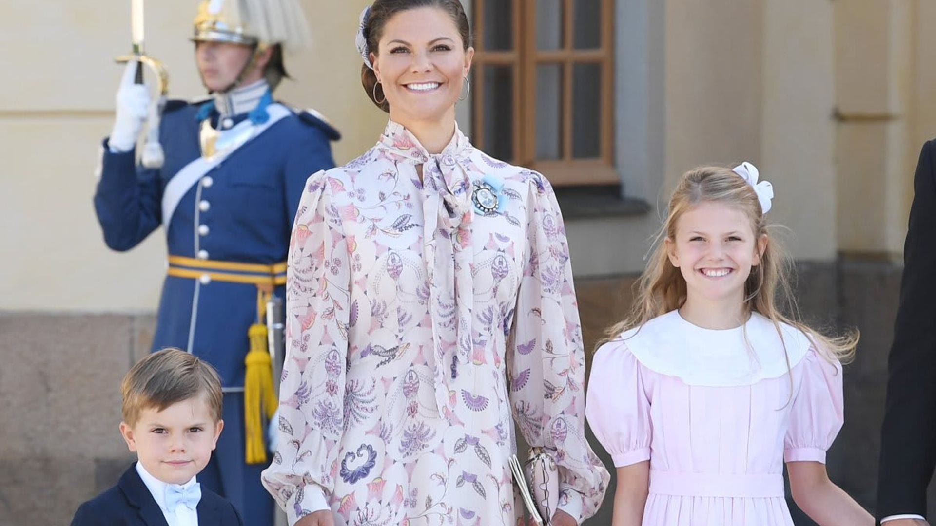 Princess Estelle shows off Swedish pride in new photo with mom and brother Prince Oscar