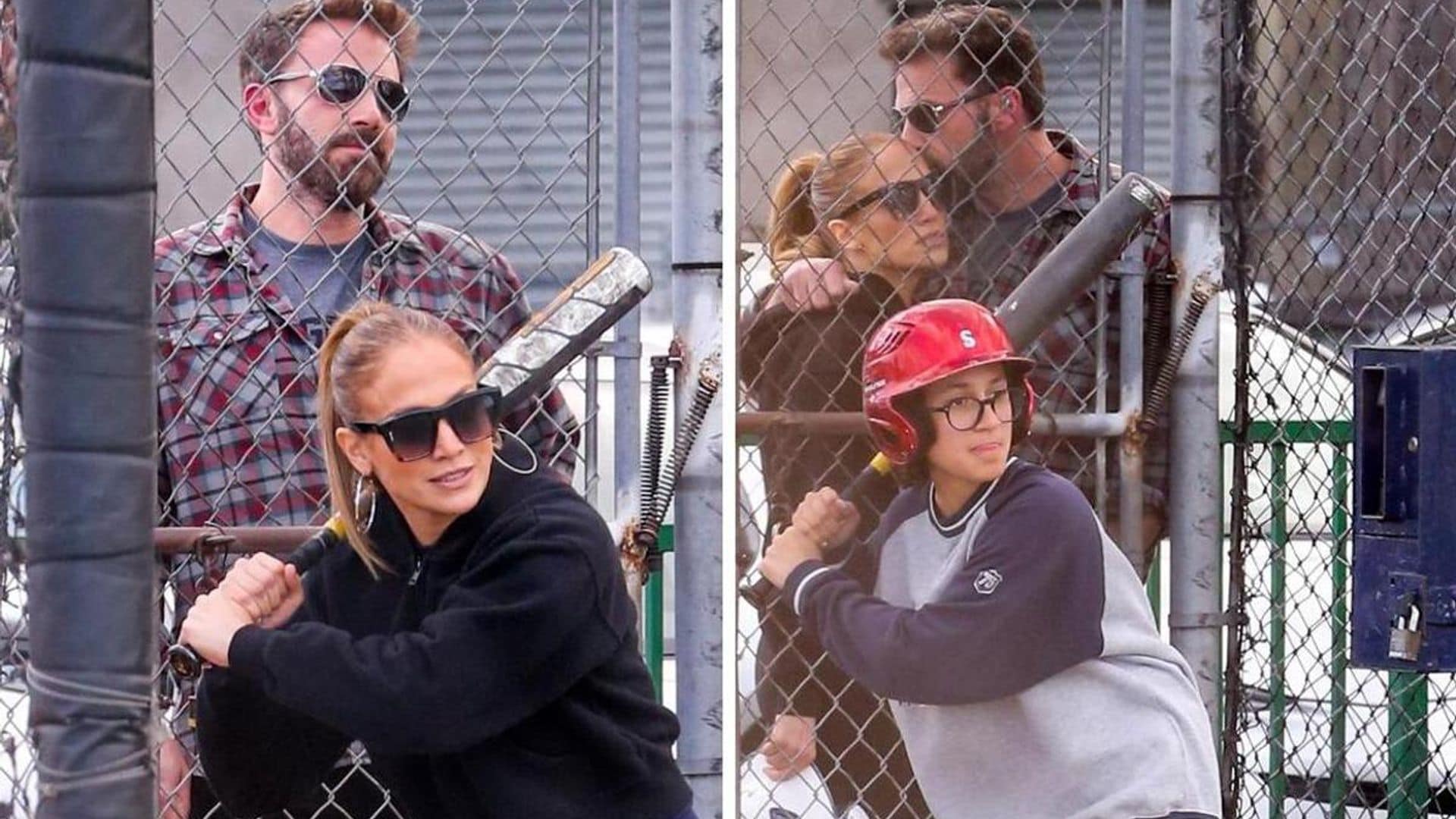 Jennifer Lopez and Ben Affleck take Emme to the batting cages