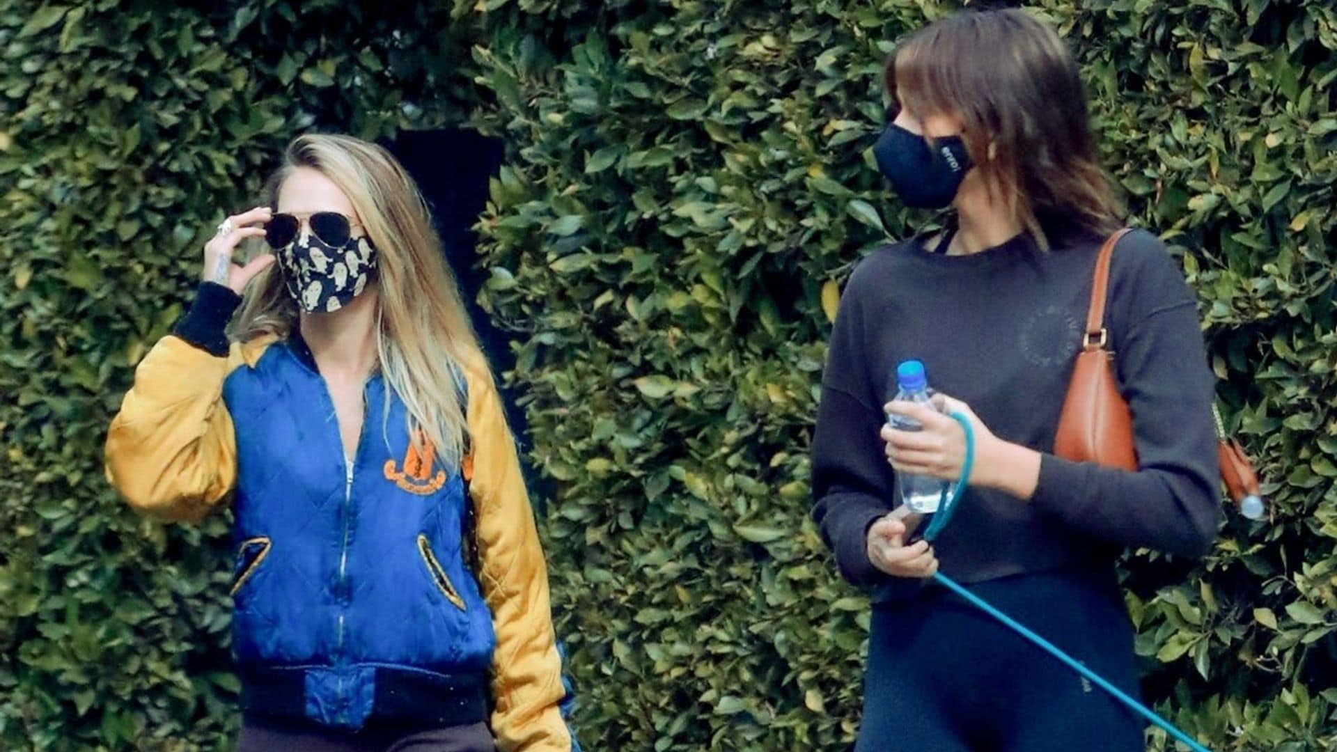 Cara Delevingne and Kaia Gerber spotted leaving pilates class in LA