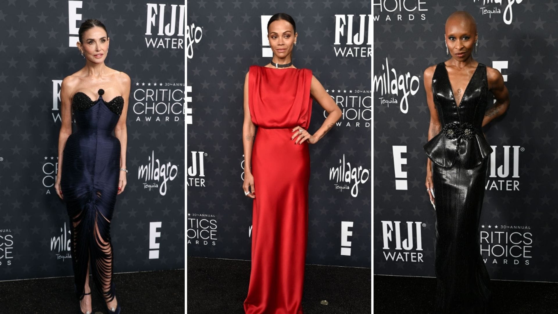 Zoe Saldaña, Cynthia Erivo & Demi Moore’s best looks at the 2025 Critics Choice Awards