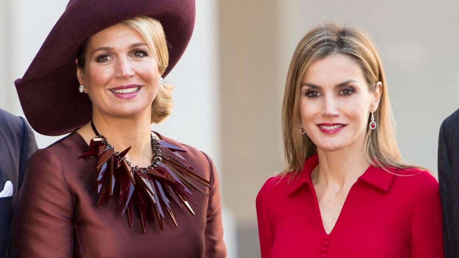 Queen Letizia and Queen Maxima paint the town red in head-to-toe scarlet looks