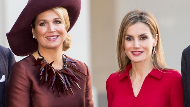 Queen Letizia and Queen Maxima paint the town red