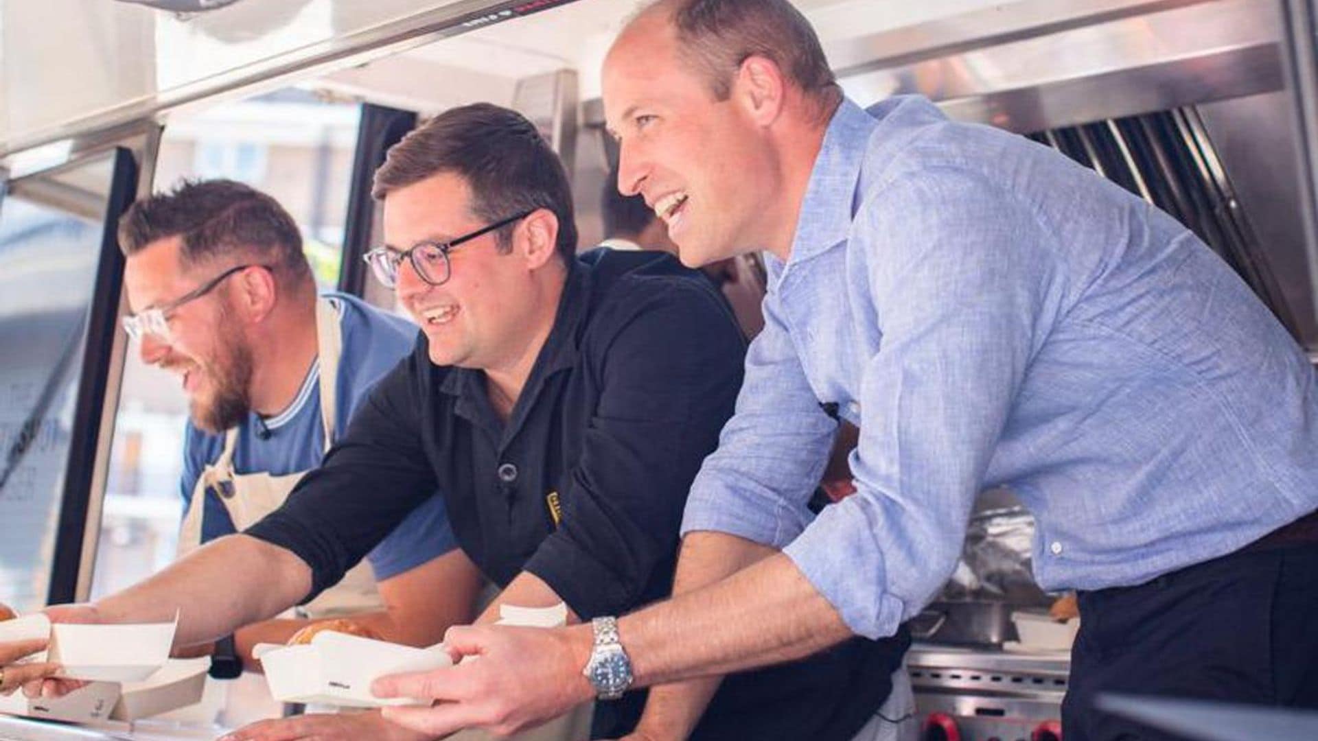 Watch Prince William surprise unsuspecting food truck customers