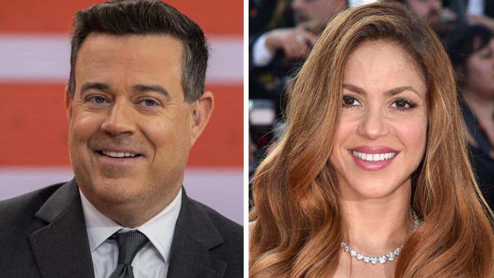 Shakira and Carson Daly reunite at a hockey game in New York