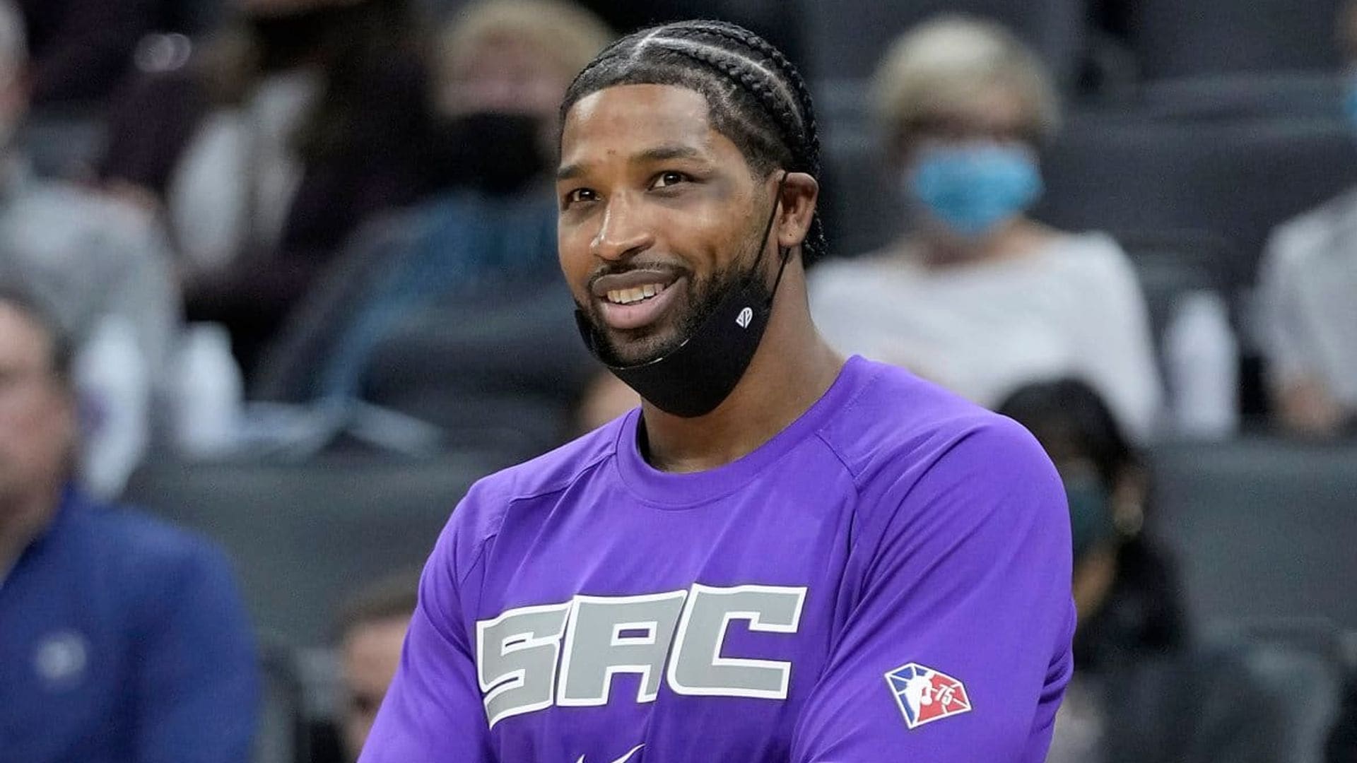 Tristan Thompson pulls Chacal de la Trompeta’s move after a basketball fan heckled him about the Kardashians