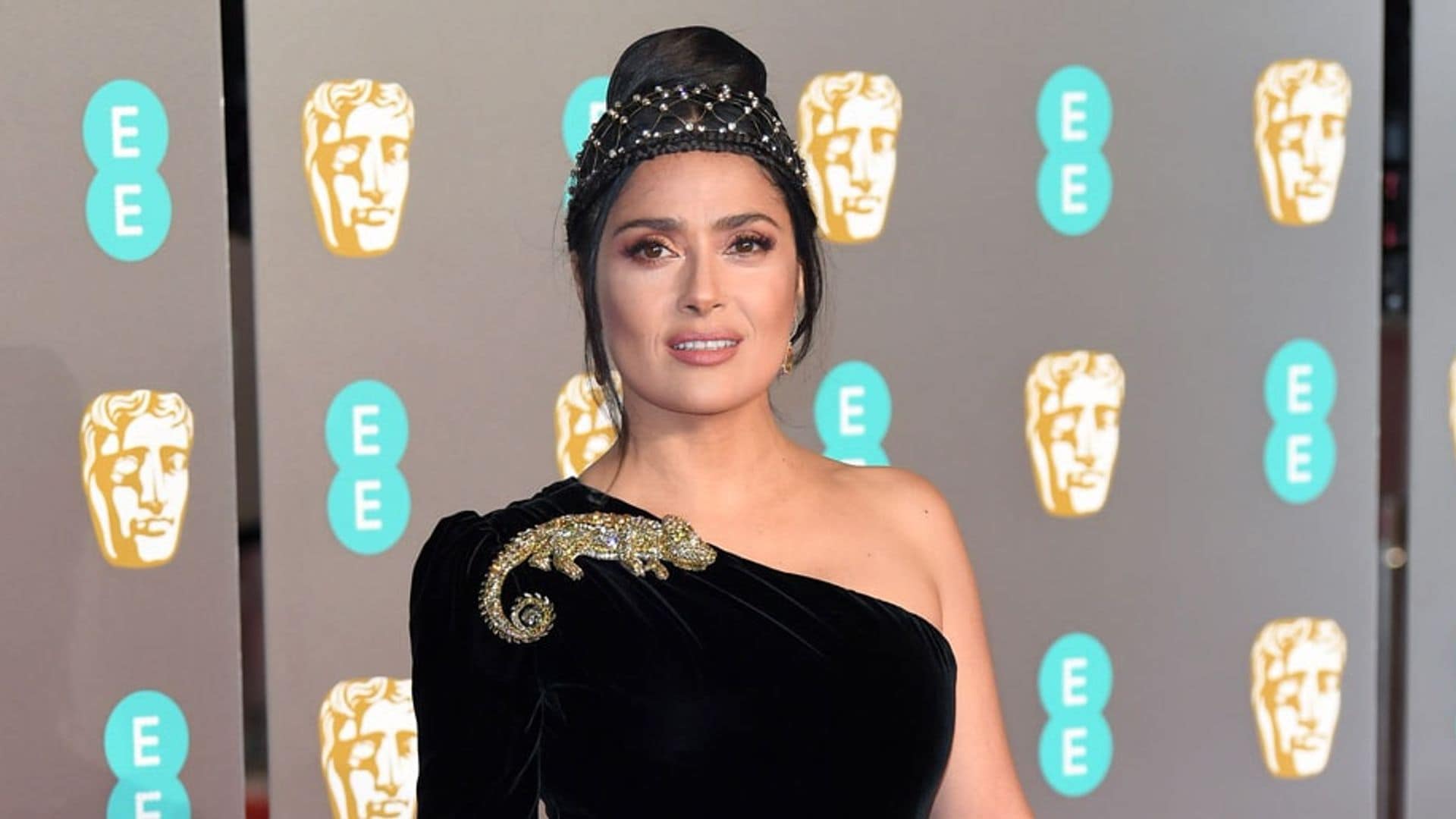 Salma Hayek gets photobombed by this famous director during the BAFTAs