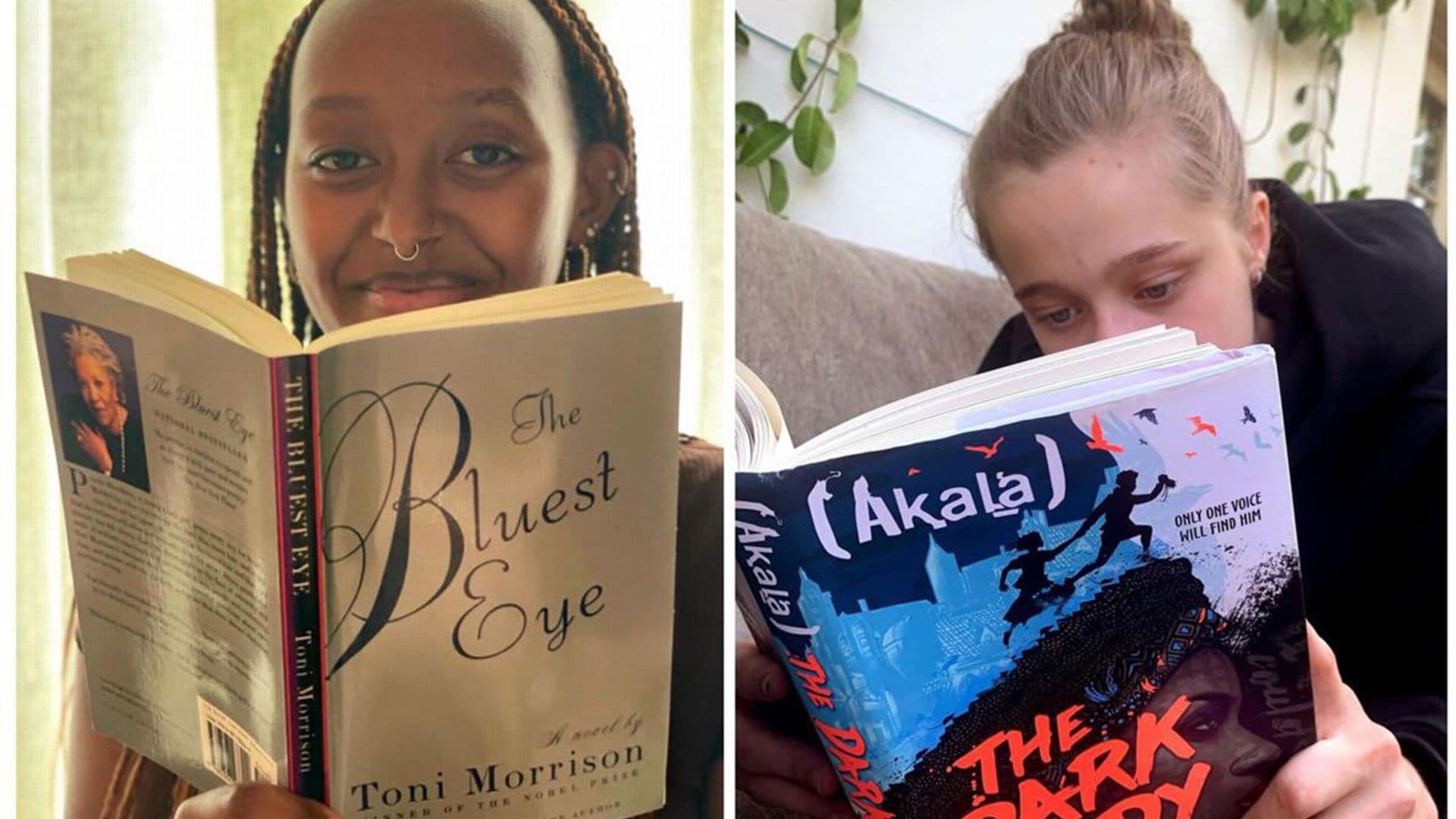 Angelina Jolie shares photos of Shiloh and Zahara reading