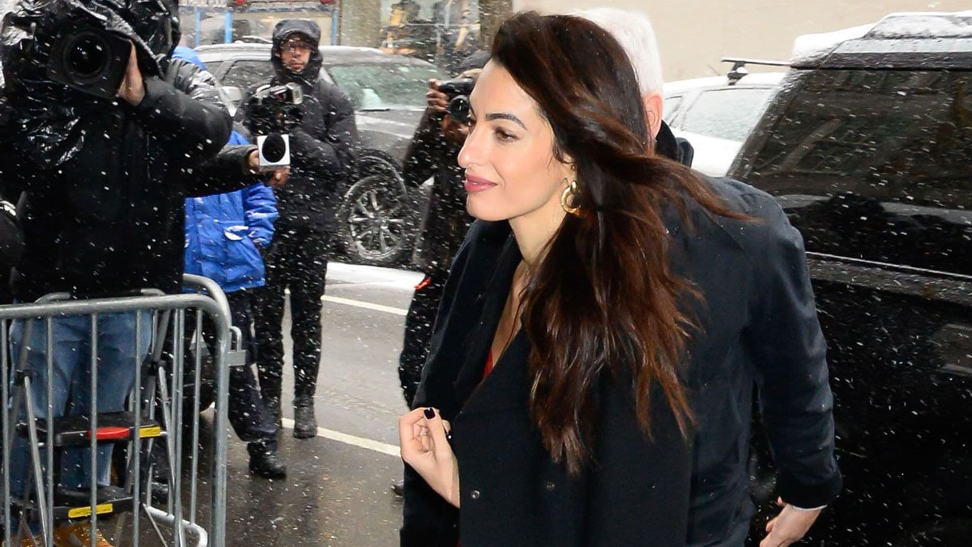 WATCH: Amal Clooney and more stars arrive for Meghan Markle's baby shower in NYC