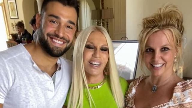 Britney Spears, Donatella Versace, Sam Asghari