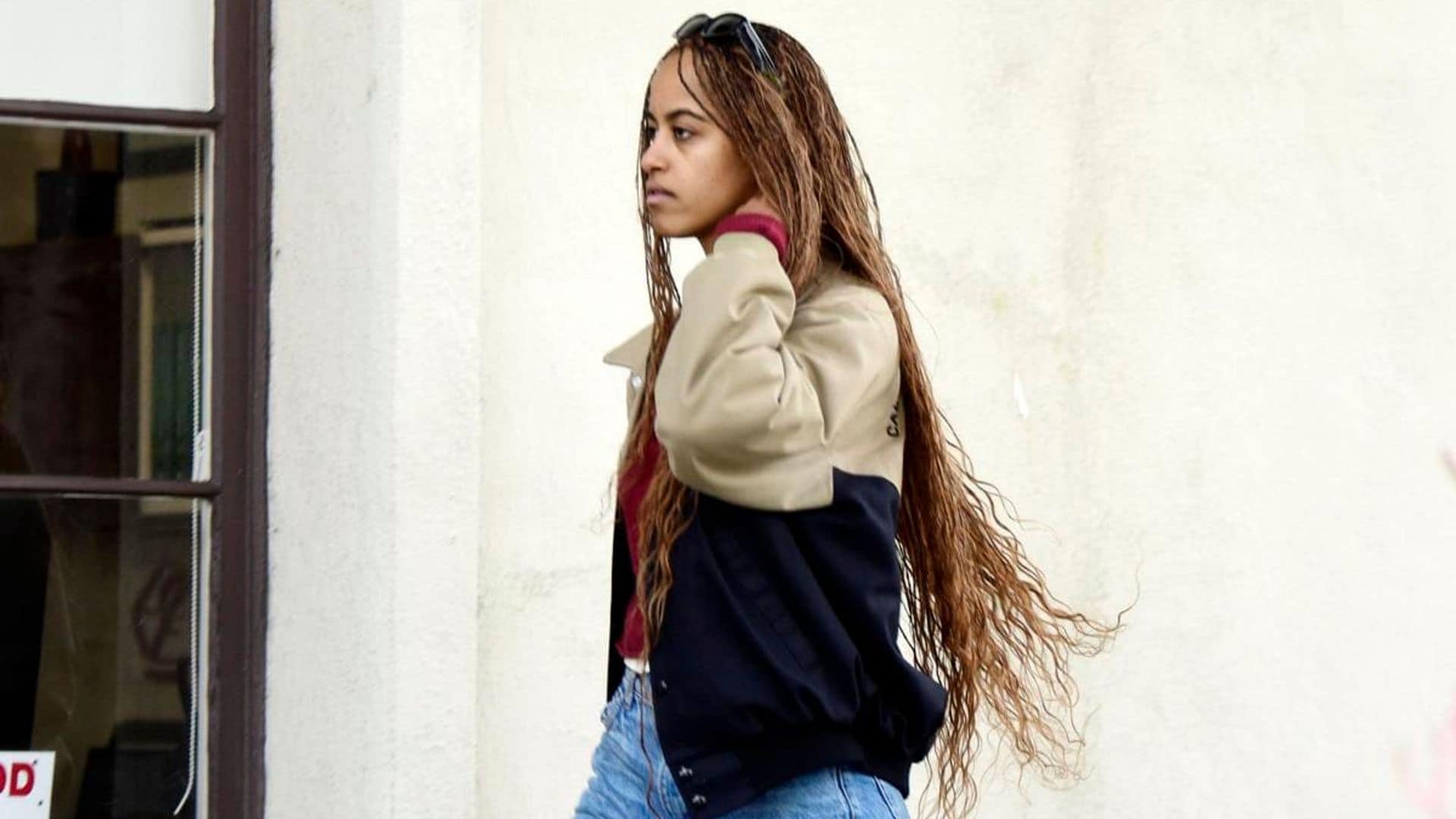 Malia Obama shows off waist long hair while out for lunch in LA