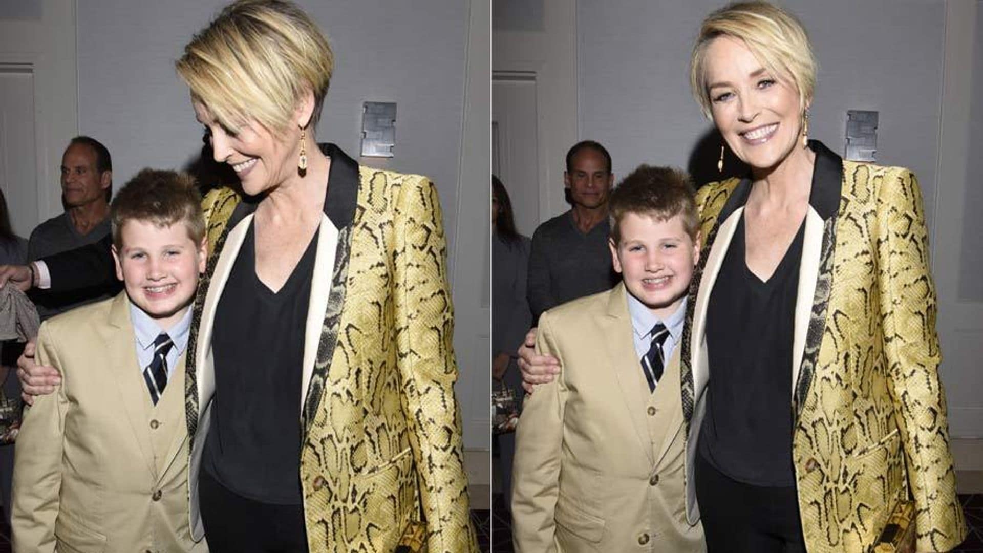 Sharon Stone has one cute date to 'Mothers and Daughters' film premiere