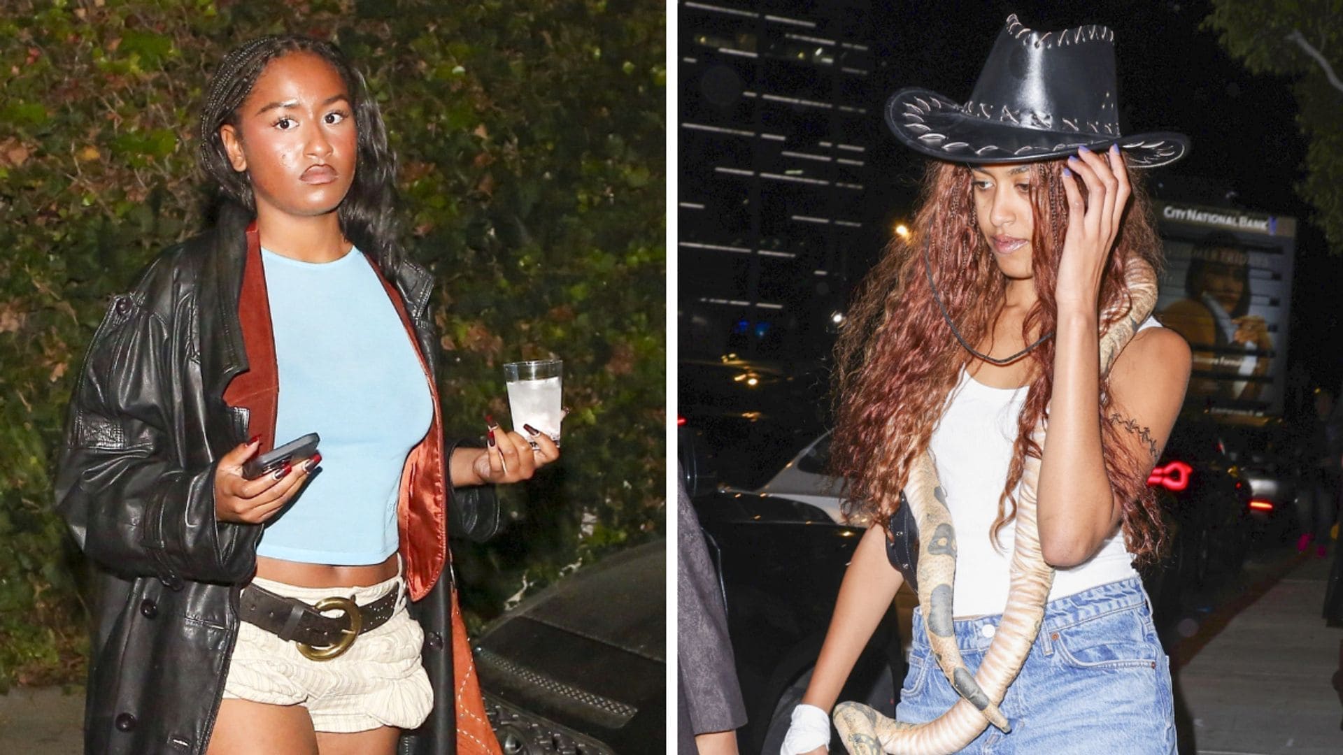 Sasha and Malia Obama enjoy the Halloween weekend partying in Los Angeles