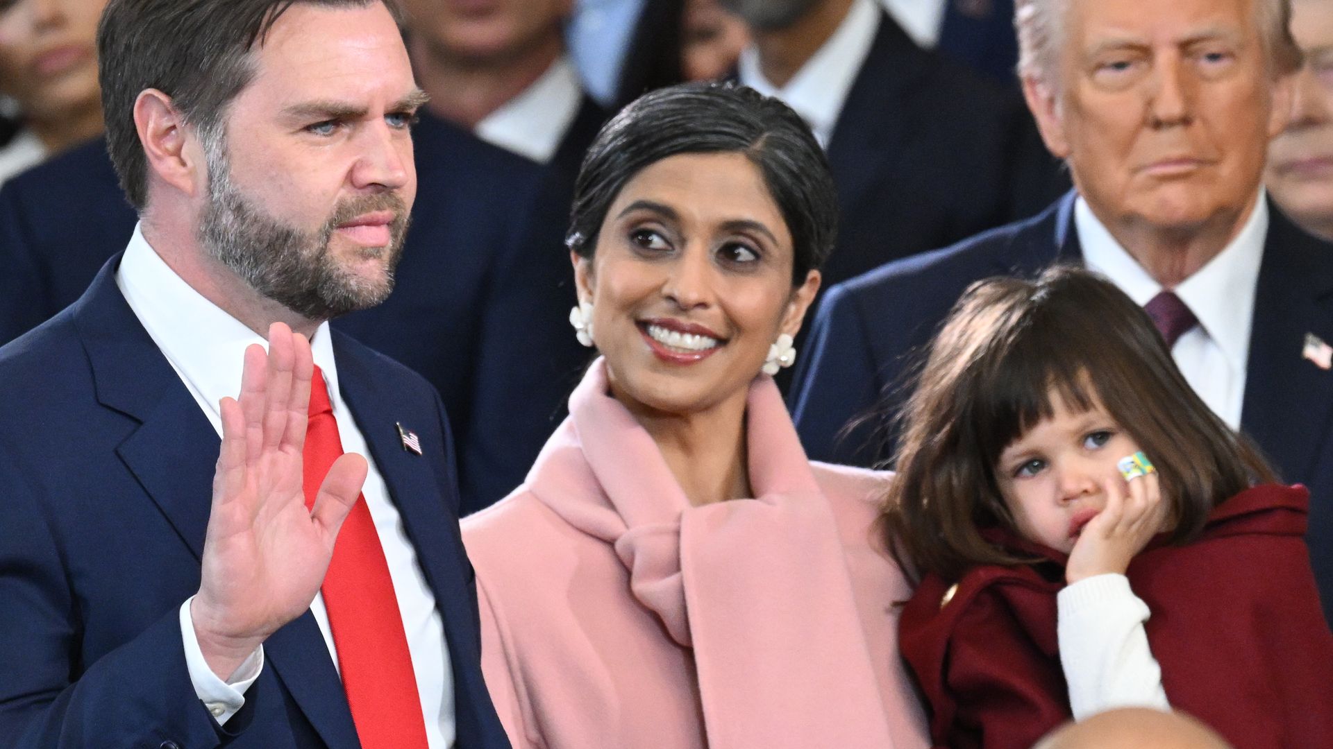 JD Vance's daughter adorably steals the show as her dad gets sworn in