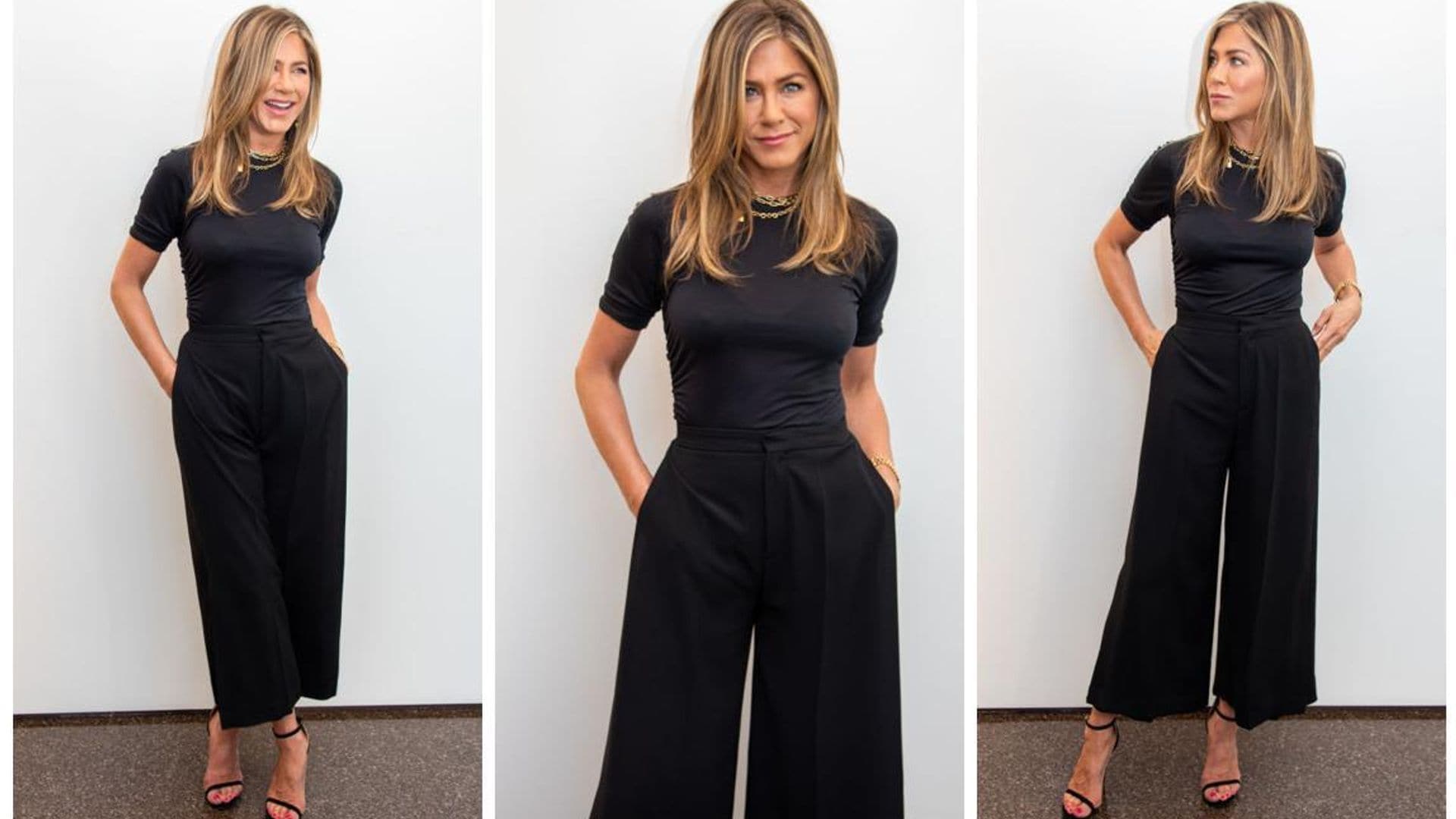 El cómodo, elegante y funcional <i>look</i> de Jennifer Aniston por $120