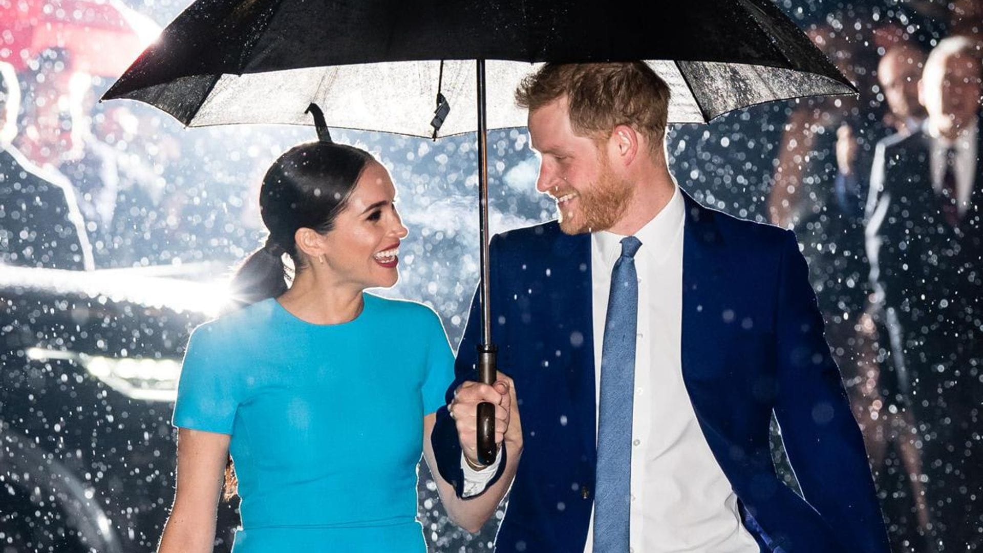 Meghan Markle and Prince Harry color coordinate for one of their final royal engagements