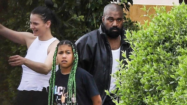 Kanye West, his wife Bianca Censori and his daughter North