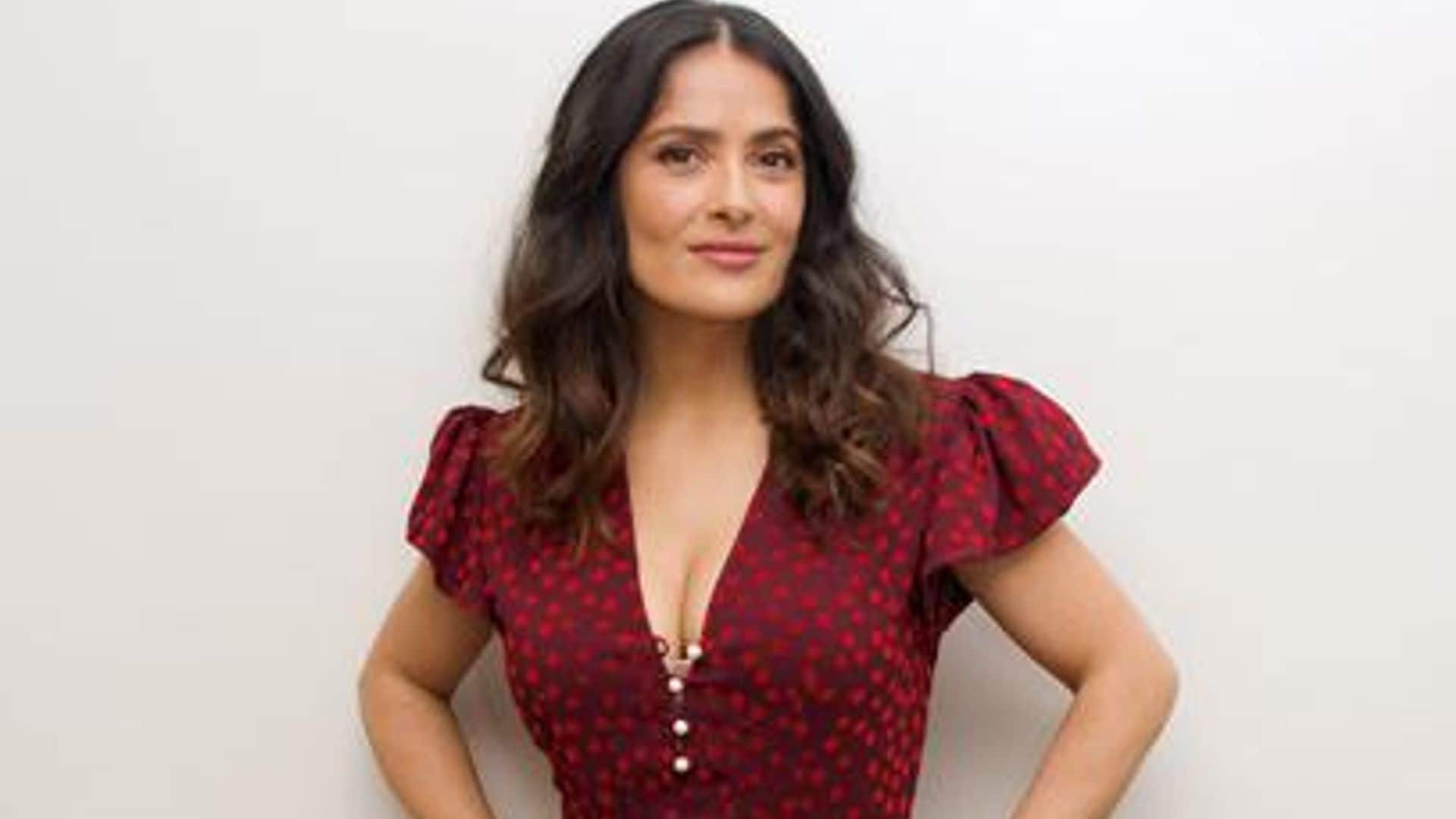 Salma Hayek's reaction after eating a really good enchilada is all of us