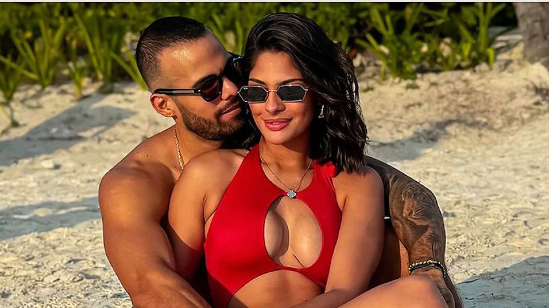 Sheynnis Palacios poses in a bikini with her boyfriend Carlos Gómez