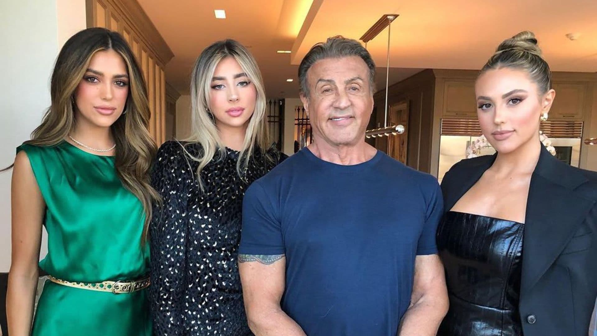 Sylvester Stallone poses with his 3 daughters: ‘I wish they would stop growing so tall’