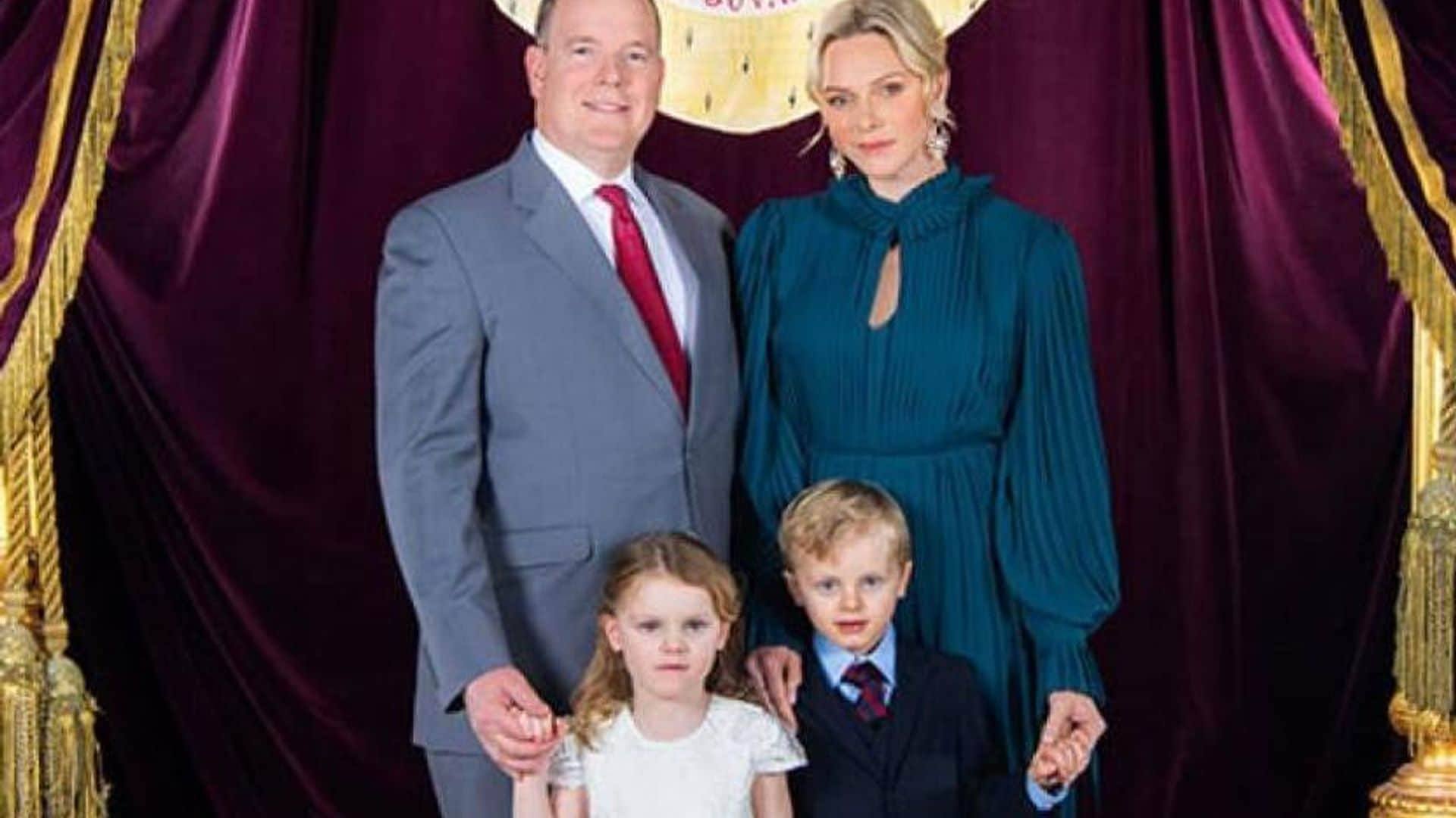 Monaco royals: the hidden meaning behind new portrait of Charlene, Albert and twins