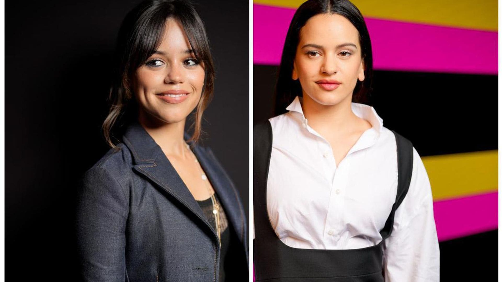 Jenna Ortega and Rosalia are all smiles sitting together at Dior fashion show in Paris