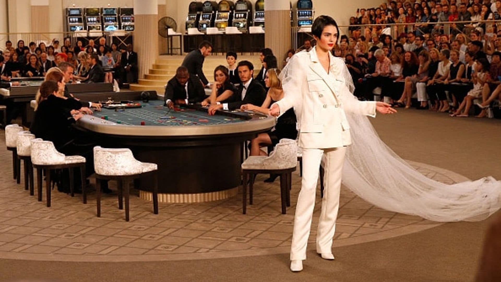 Kendall Jenner wears bridal couture at star-studded Chanel show