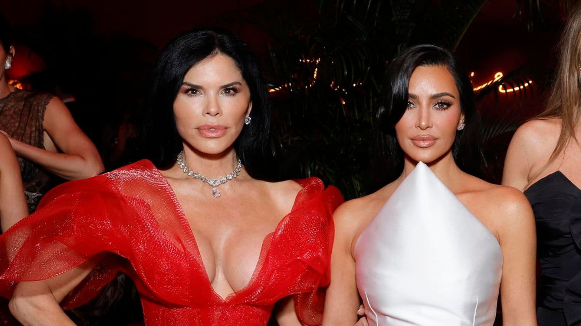 Lauren Sanchez and Kim Kardashian wear metallic bikinis while jet skiing in Greece
