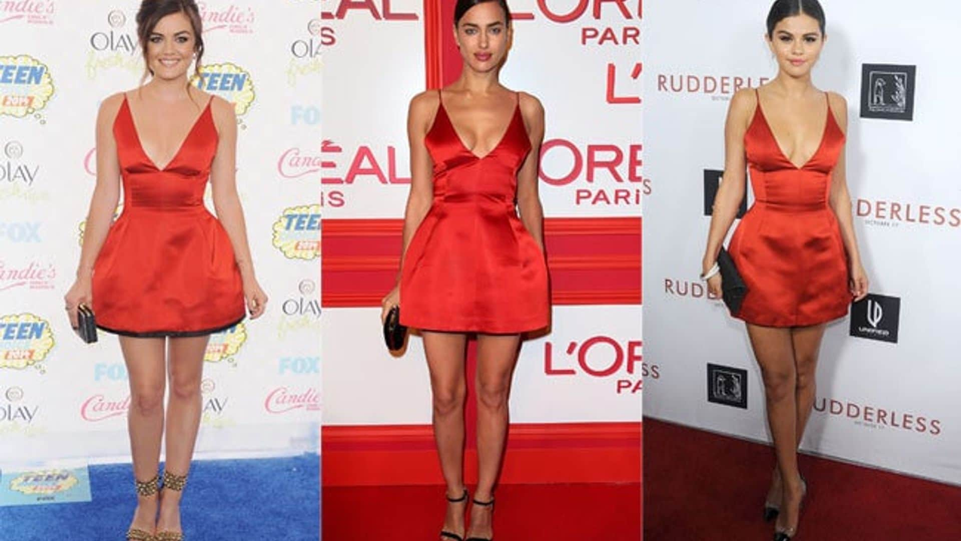 Ladies in red: The dress Irina Shayk, Lucy Hale and Selena Gomez all love