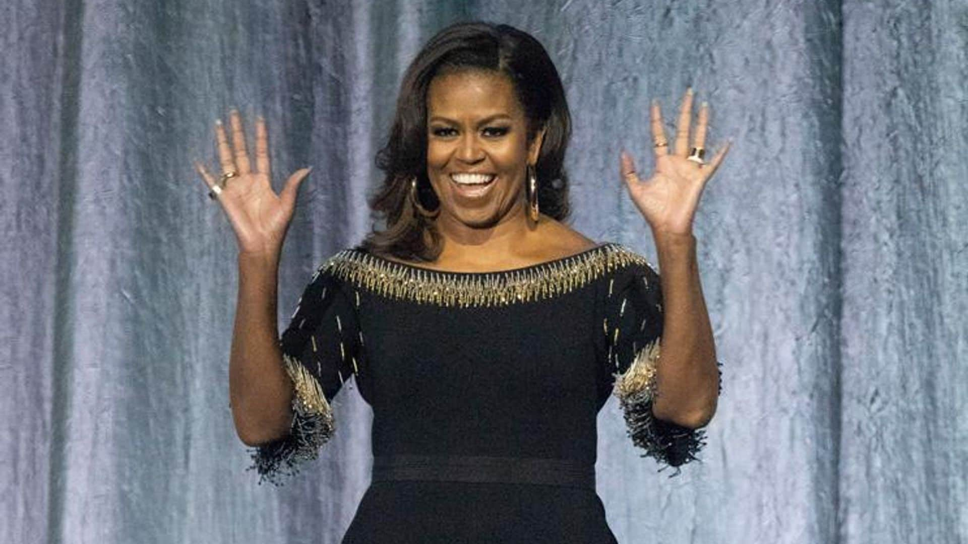 Michelle Obama stuns in bejeweled gown at Lin-Manuel's The American Portrait reveal