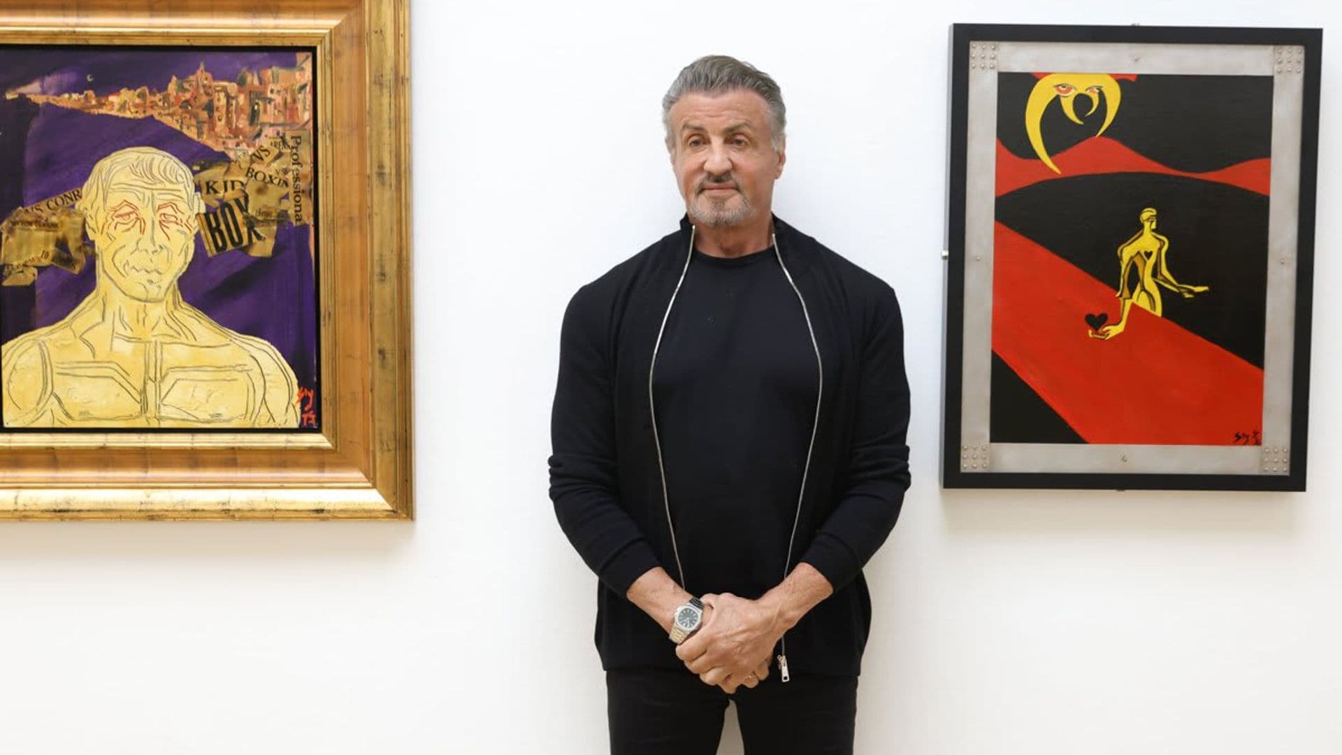 Sylvester Stallone showcases his paintings at German museum