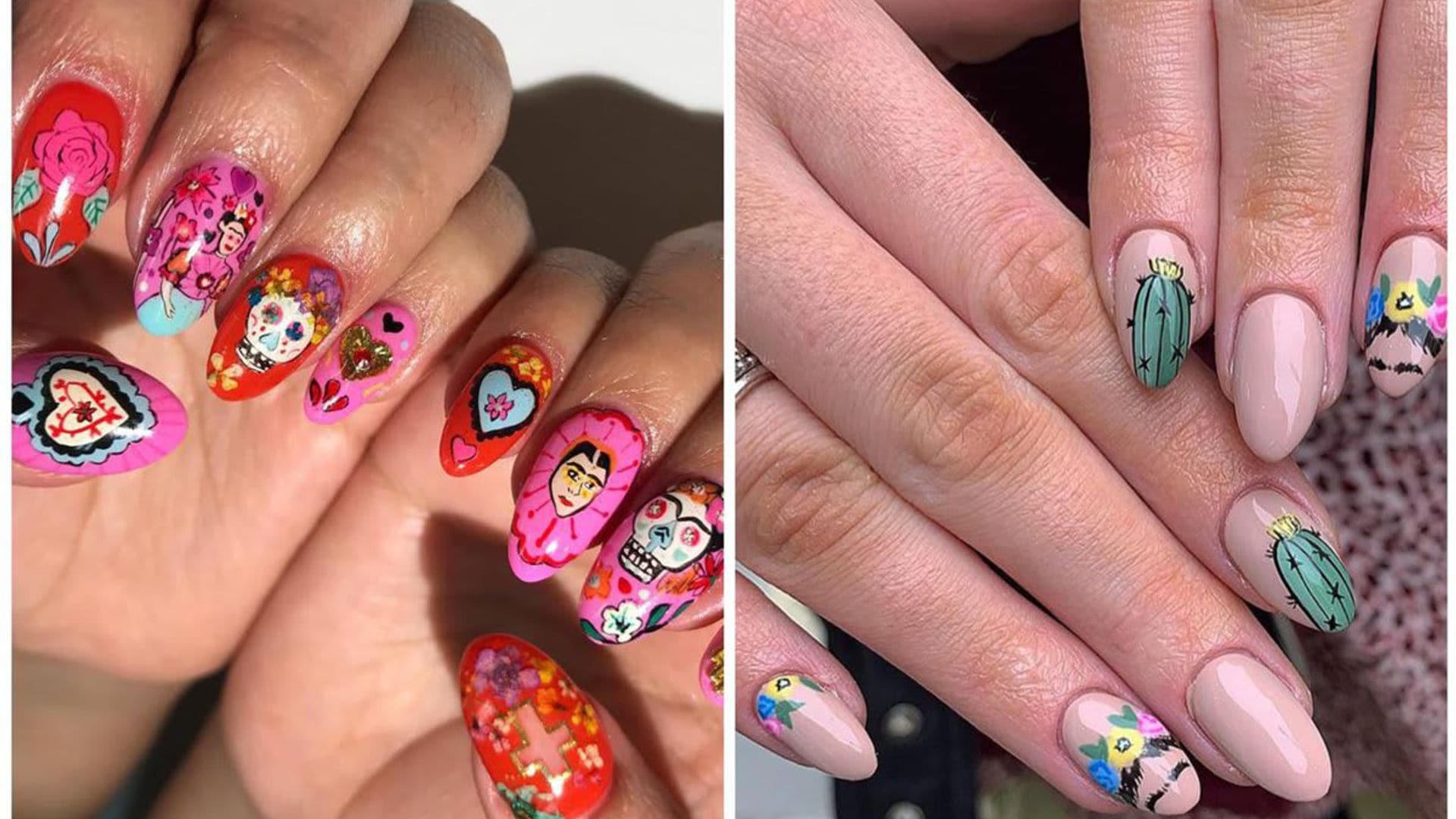 Take your nails to the next level with these Frida Kahlo-inspired nails