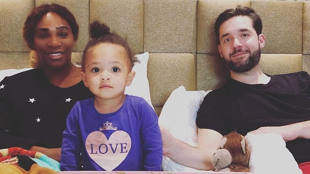 Serena Williams, her husband Alexis Ohanian and their daughter Olympia